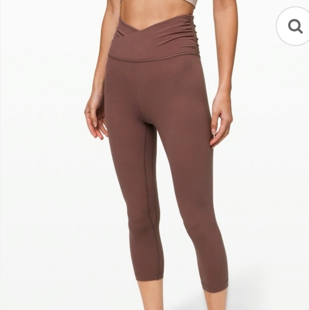 Lululemon Align HR Crop 21" Cross Waist Leggings In Spiced Chai Women’s Sz 4